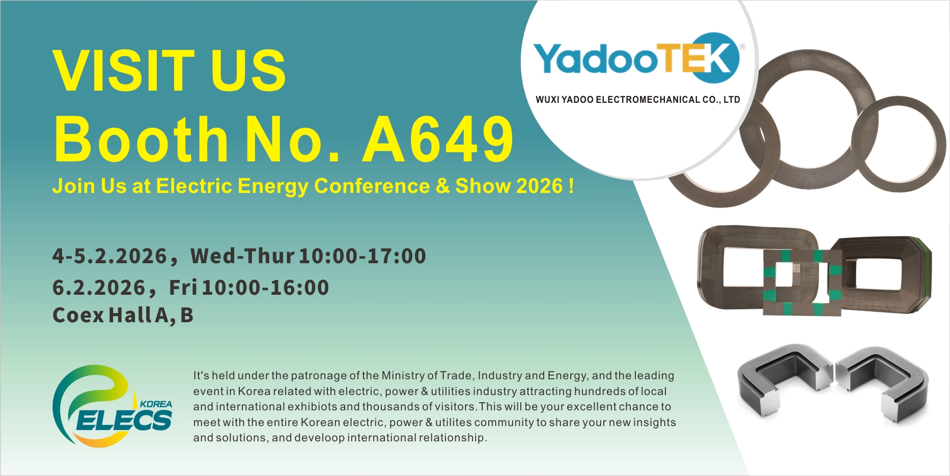 YadooTEK Showcases Advanced Electromechanical Components at Korea ELECS 2026